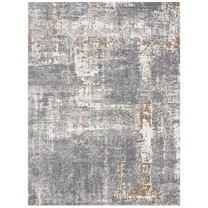 Savannah Milan Gray 5 ft. 3 in. x 7 ft. 9 in. Modern Abstract Polyester Blend Area Rug