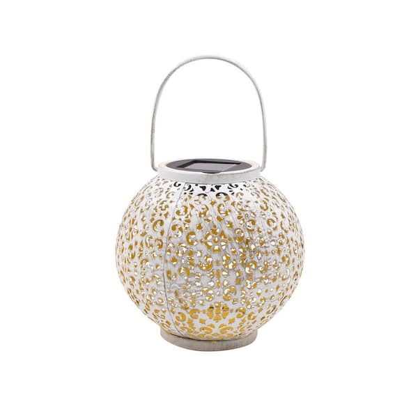 Unbranded White Solar Big Lantern Waterproof Hanging Garden Decorative