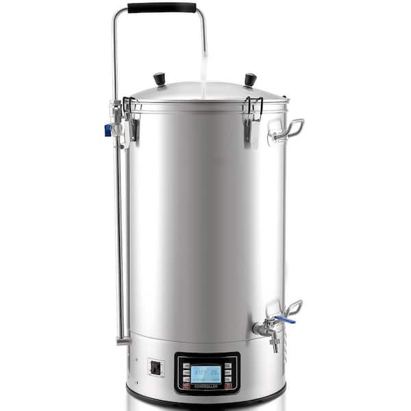 Beer Brewing Equipment 16 gal. 60L Beer Maker with Anti Burn Pump and Wort Chiller 3000-Watt All-in-One Home Brewing Kit