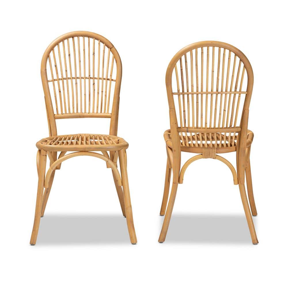 Wina Natural Brown Rattan Cane Dining Chair Set