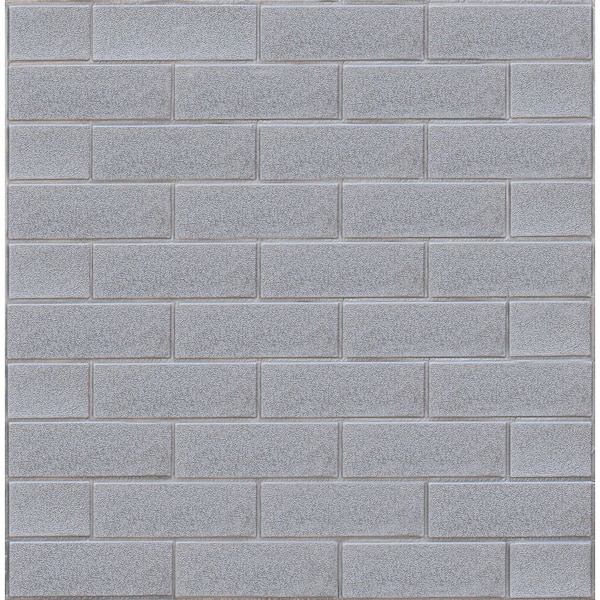 Dundee Deco Falkirk Markinch 1/4 in. x 27.6 in. x 27.6 in. Silver PE Foam Peel and Stick 3D Decorative Wall Panel (10-Pack)