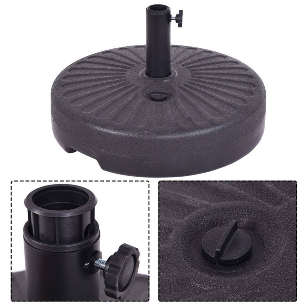 20'' Black Steel and HDPE Round Water Filled Umbrella Base