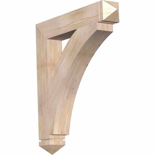 Ekena Millwork 5.5 in. x 40 in. x 36 in. Douglas Fir Thorton Arts and Crafts Smooth Bracket