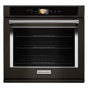 30 in. Single Electric Smart Wall Oven with Powered Attachments in PRINTSHIELD Black Stainless
