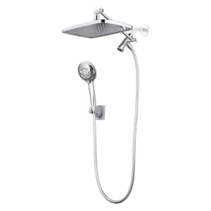 Rainfull 8-Spray 12 in. Wall Mount Dual Shower Head and Handheld Shower Head with 2.0 GPM in Chrome