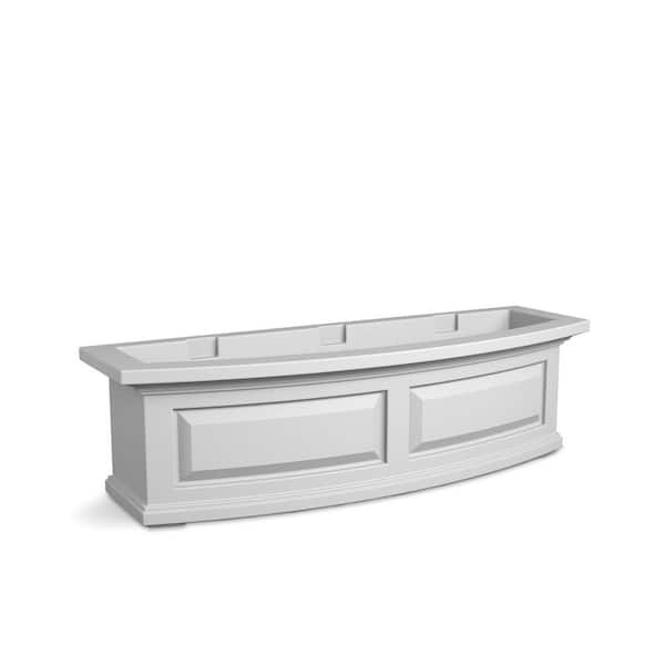 Nantucket 36 in. x 11.5 in. Self-Watering White Polyethylene Window Box