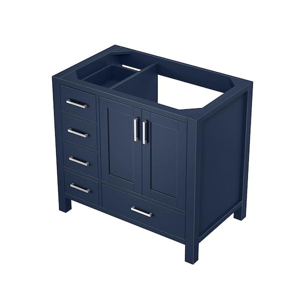 Cora 36 inch Solid Oak Bathroom Vanity with Rectangular Undermount Sink - Navy by Randolph Morris RMAST-36NB-SQWH