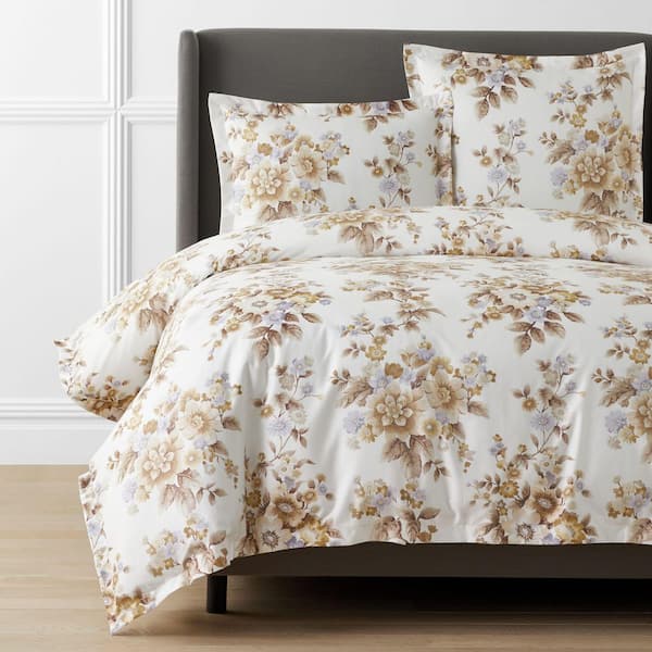 The Company Store Legends Hotel Primrose Bloom Beige Multi Twin/Twin XL Wrinkle-Free Sateen Duvet Cover