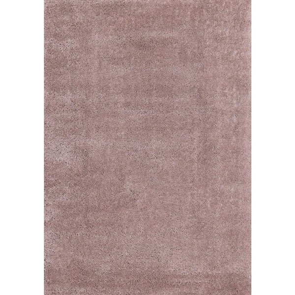 Pink 4 ft. x 6 ft. Woven Solid Color Rectangle Indoor Area Rug
