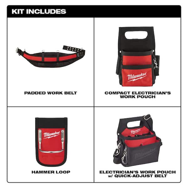 Red for sale online Milwaukee 48-22-8110 Electricians Work Belt 