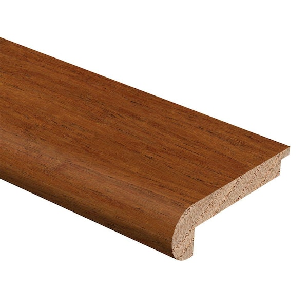 Zamma Strand Woven Bamboo Mahogany 3/8 in. Thick x 2-3/4 in. Wide x 94 in. Length Hardwood Stair Nose Molding Flush