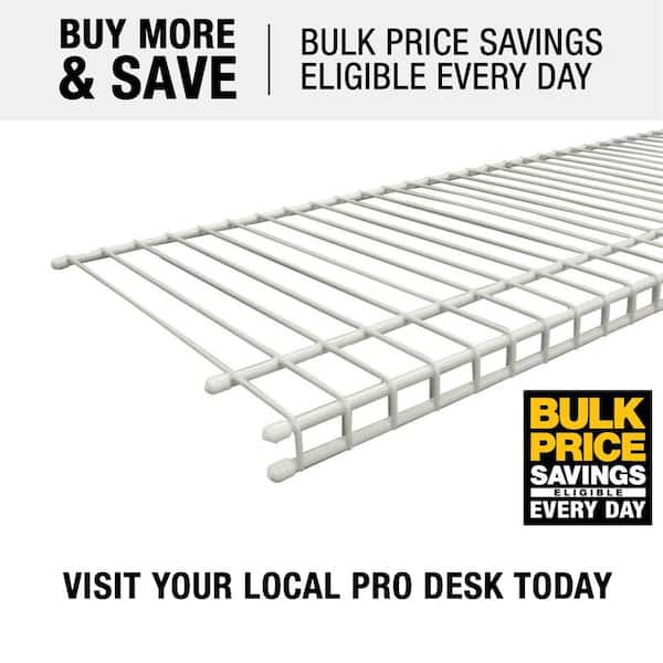 SuperSlide 144 in. L x 12 in. D White Wire Closet Shelf