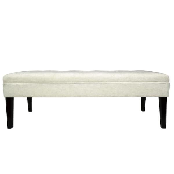 MJL Furniture Designs Kaya Atlas Bone Button Tufted Upholstered Bench