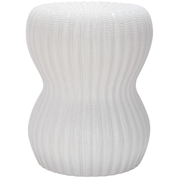 SAFAVIEH Hour Glass White Ceramic Garden Stool