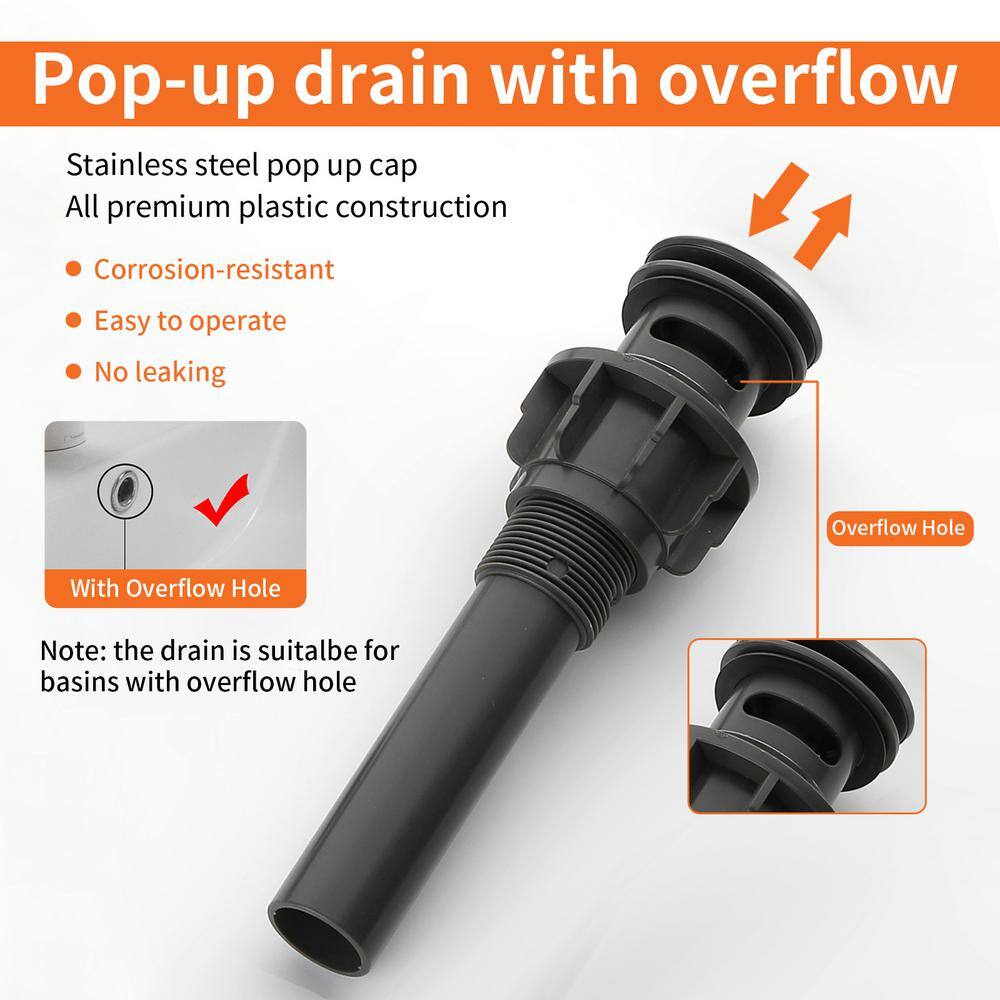 Matte Black Tall Single Handle Vessel Sink Faucet with Pop-Up Drain
