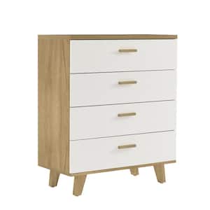 37.8"H Drawer Cabinet, Storage Cabinet with solid wood handles and foot stand for living room, bedroom