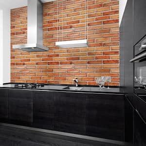 3D Falkirk Retro 1/100 in. x 38 in. x 20 in. Dark Red Natural Faux Bricks PVC Decorative Wall Paneling (10-Pack)