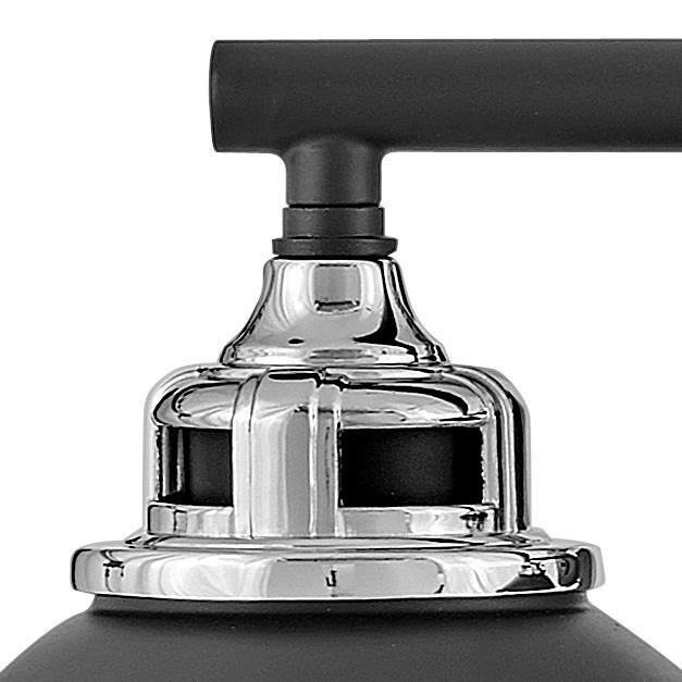 Fletcher Black/Chrome 3-Light Seedy Glass Vanity Light