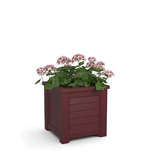 Lakeland 16 in. Square Self-Watering Cranberry Red Polyethylene Planter
