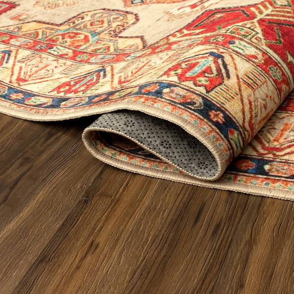 My Magic Carpet Washable Rug Ottoman Natural 2.5' x 7