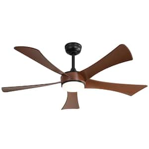 52 in. Indoor Black Ceiling Fan with 5 ABS Blades, Remote Control & 22w LED Light