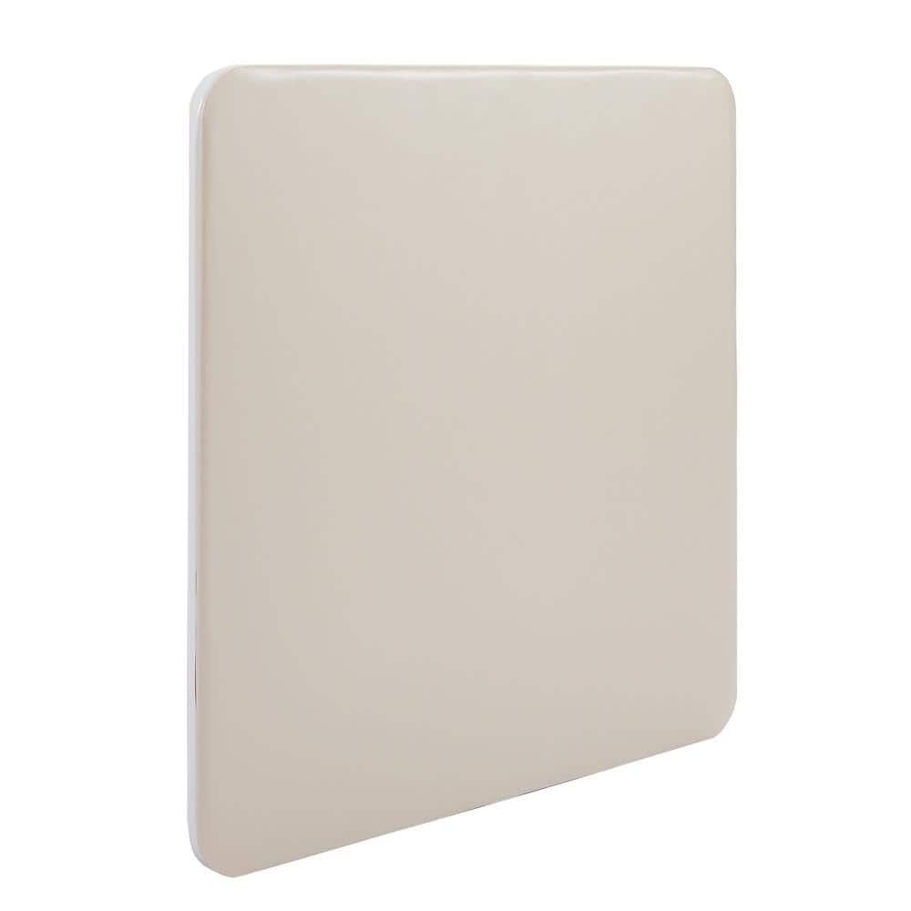 Beige Metal Square Folding Card Table with Collapsible Legs