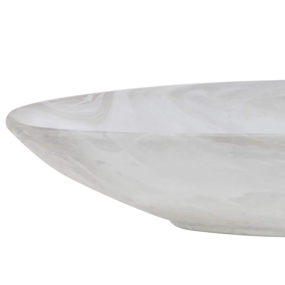 CosmoLiving Minimalist White Porcelain Oval Planter Set, 24"x10"