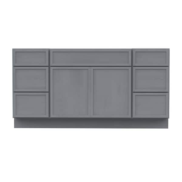 69 in. W x 21 in. D x 32.5 in. H Bath Vanity Cabinet without Top in Silver (Unassembled)