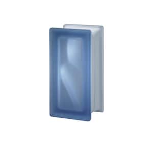 Pegasus Metric 3 in. Thick Series 3.7 x 7.48 x 3.15 in. Blu Satin R09 (5-Pack) Wave Pattern Glass Block