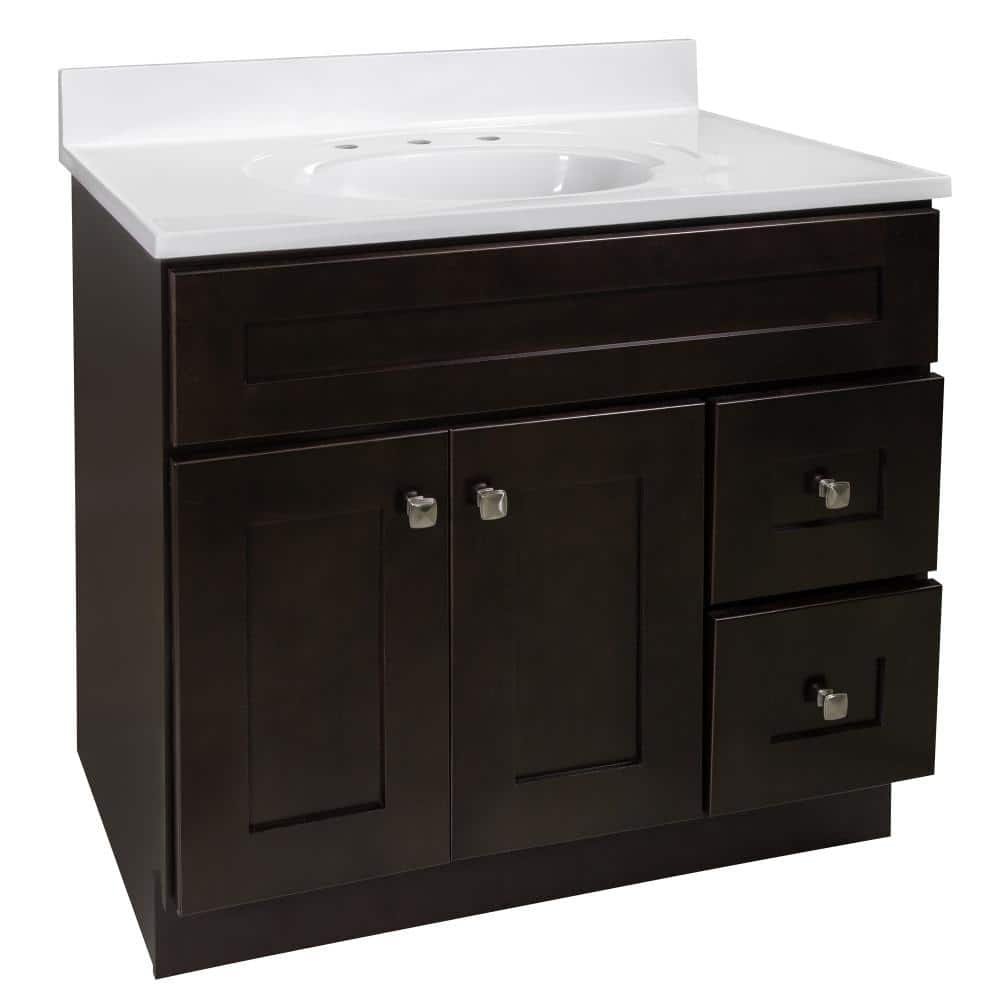 Brookings 37 in. W Single Widespread Sink Bathroom Vanity in Espresso with 