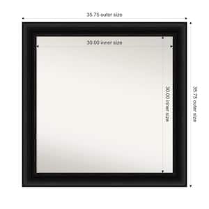 Parlor Black 35.75 in. x 35.75 in. Custom Non-Beveled Recycled Polystyrene FramedBathroom Vanity Wall Mirror