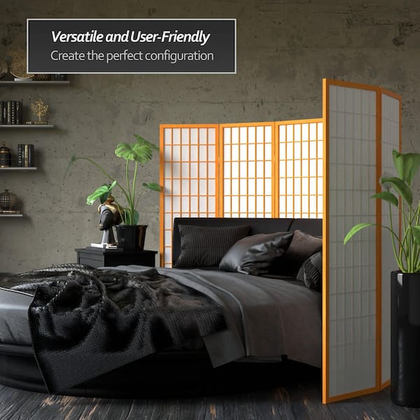 5 ft. Honey 4-Panel Room Divider