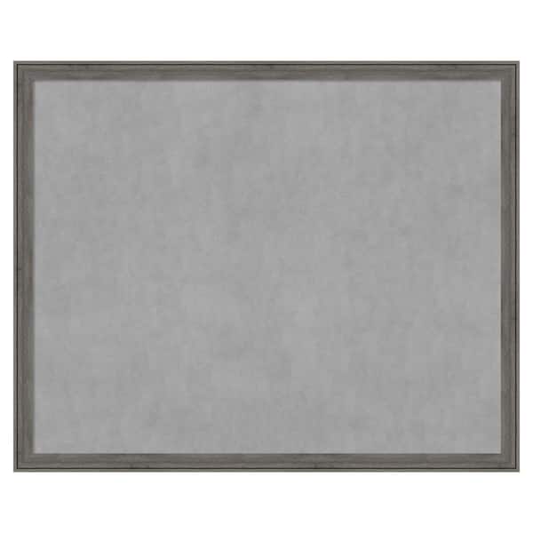 Amanti Art Regis Barnwood Grey Narrow 43 in. x 35 in Framed Magnetic Board