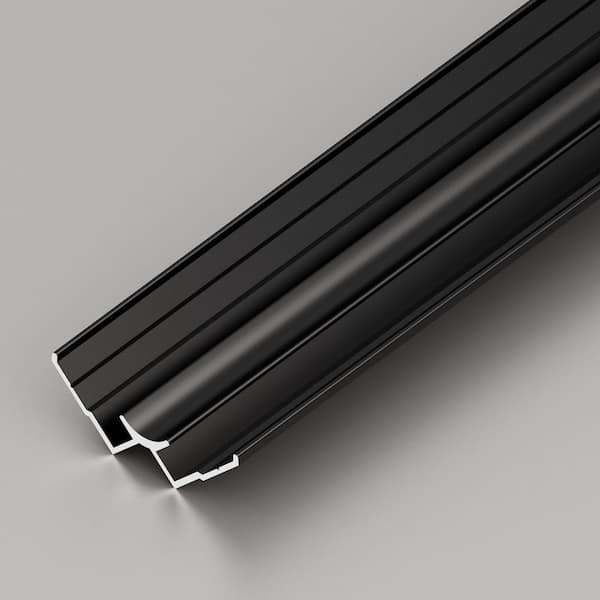WALLS Marble Panel 0.87 in. D x 0.87 in. W x 96 in. L Finished Black Aluminum Inside Corner Trim