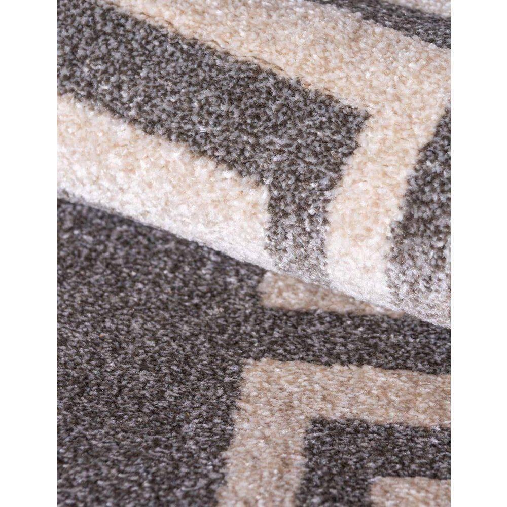 Gray Geometric Synthetic 5' x 8' Area Rug