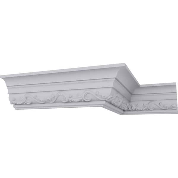 SAMPLE - 2-3/4 in. x 12 in. x 2-7/8 in. Polyurethane Caputo Crown Moulding