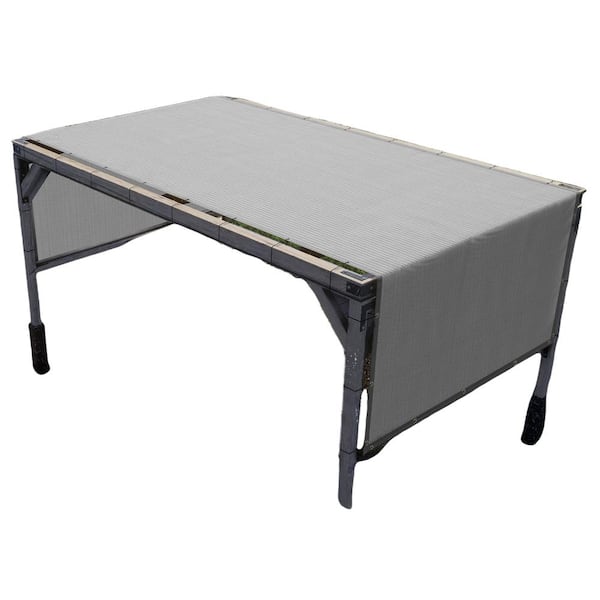 8 ft. x 12 ft. Grey Pergola Cover Replacement Sun Shade Canopy Commercial Grade 260 GSM Cloth for Outdoor Patio TMS