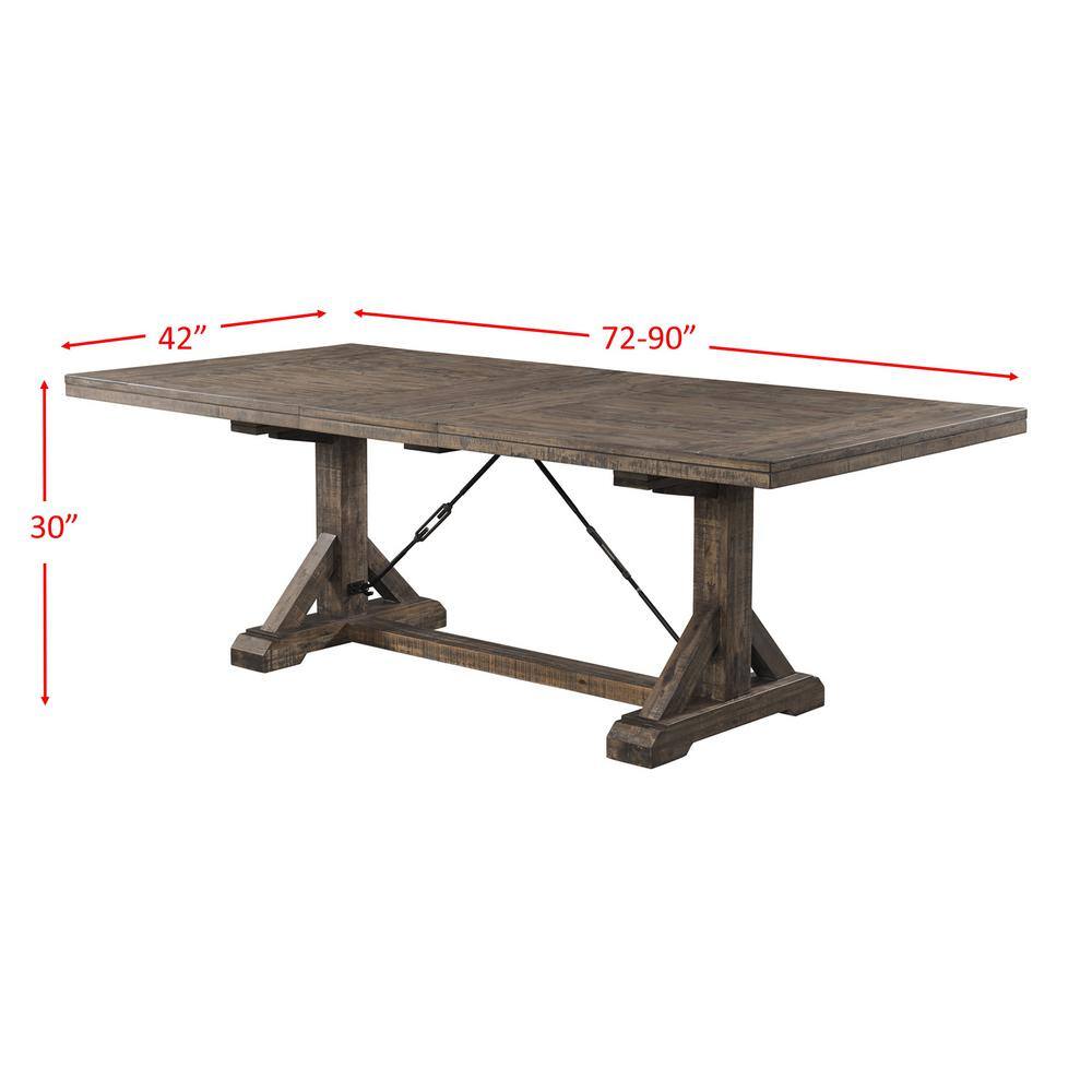 Rustic Chic Reclaimed Wood Extendable Dining Table in Walnut Brown