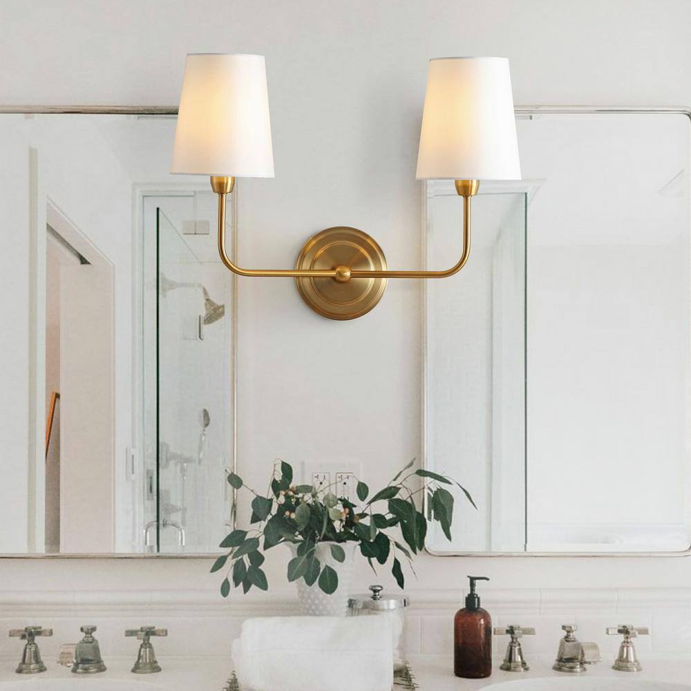 Ezra Brass Gold Adjustable Arm Wall Sconce