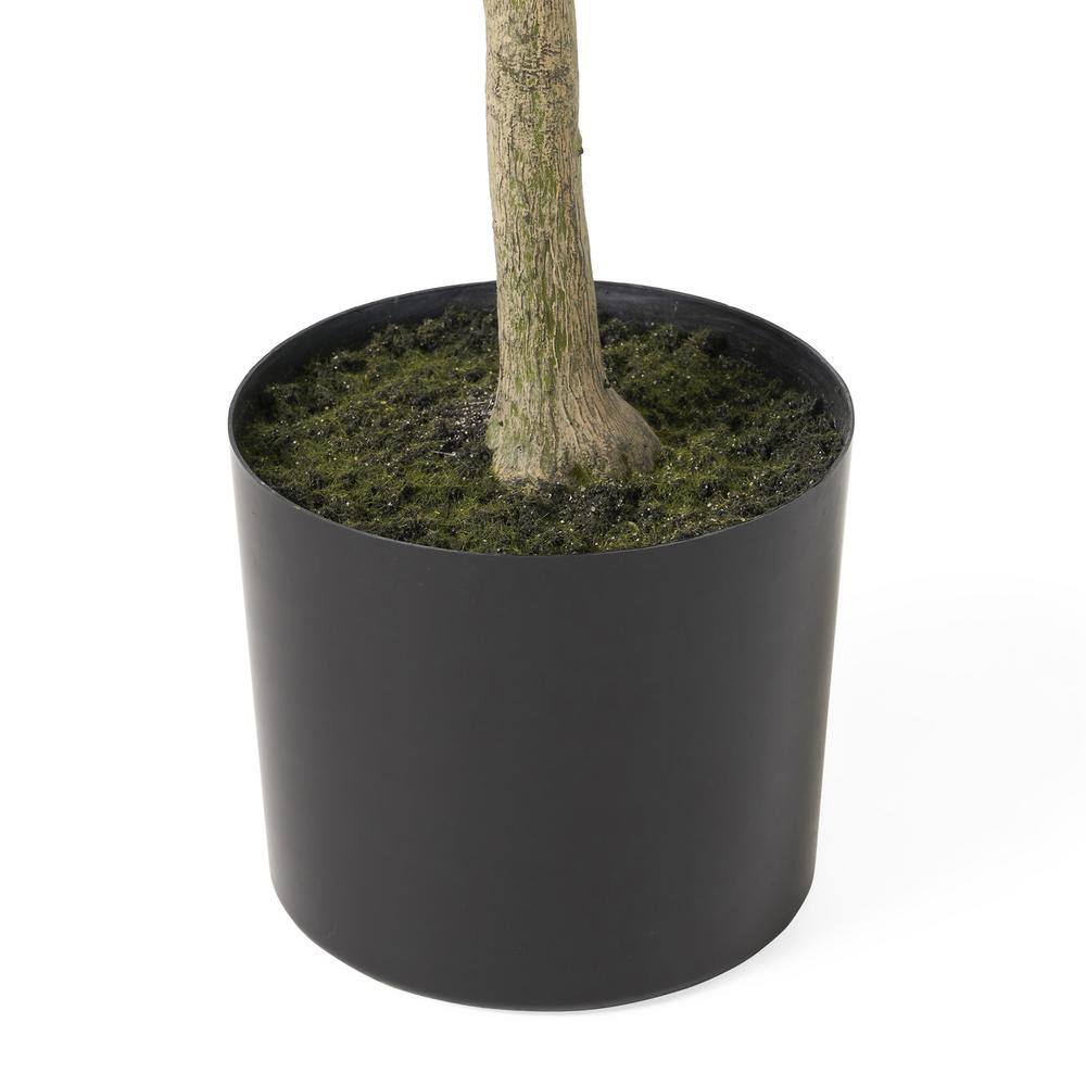 4' Green Plastic Potted Artificial Olive Tree