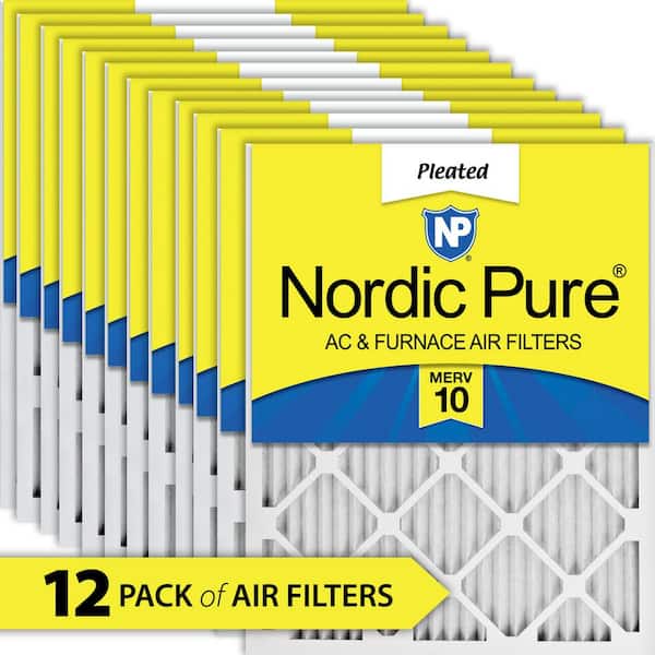 Nordic Pure 10"x10"x1" Allergen Pleated MERV 12 3-Pack FPR 9 Air Filters 