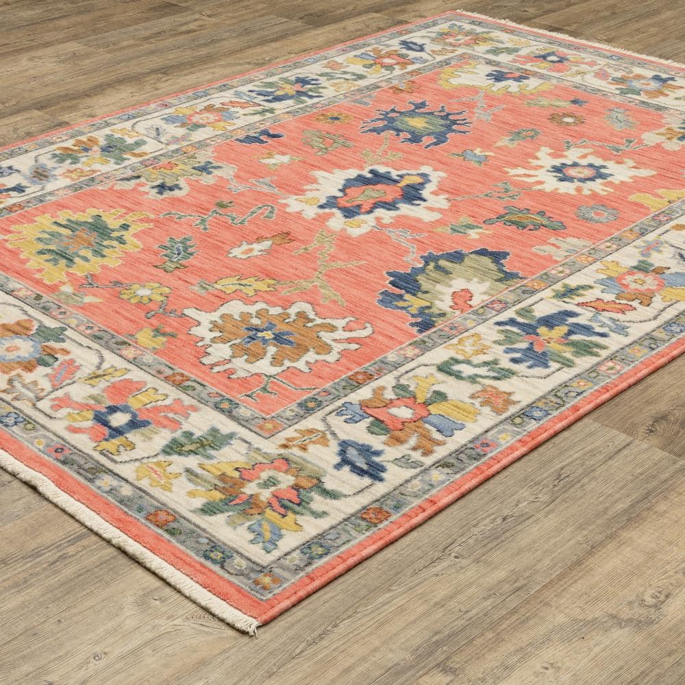 Lavista Pink/Multi-Colored 2 ft. x 6 ft. Traditional Oriental Floral Persian Wool/Nylon Blend Indoor Runner Area Rug price history on PriceWatchPro