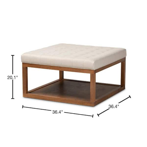 Baxton Studio Alvere Beige Lower shelf Ottoman 159 9619 HD The