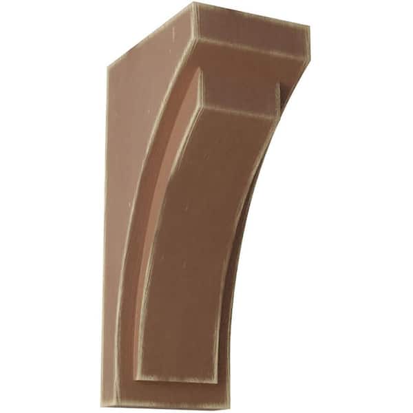 Ekena Millwork 5-1/2 in. x 14 in. x 7-3/4 in. Weathered Brown Jumbo Felix Wood Vintage Decor Corbel