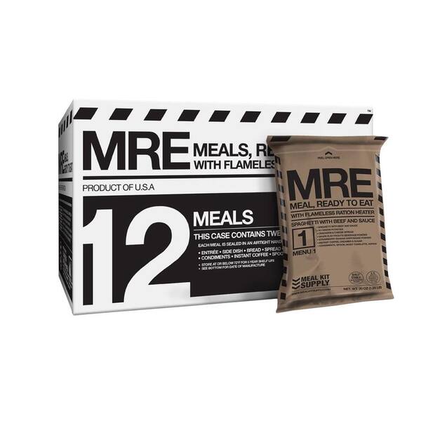 Unbranded Emergency Shelf Stable Meals Ready to Eat (MREs) with 3-Courses (12-pack)
