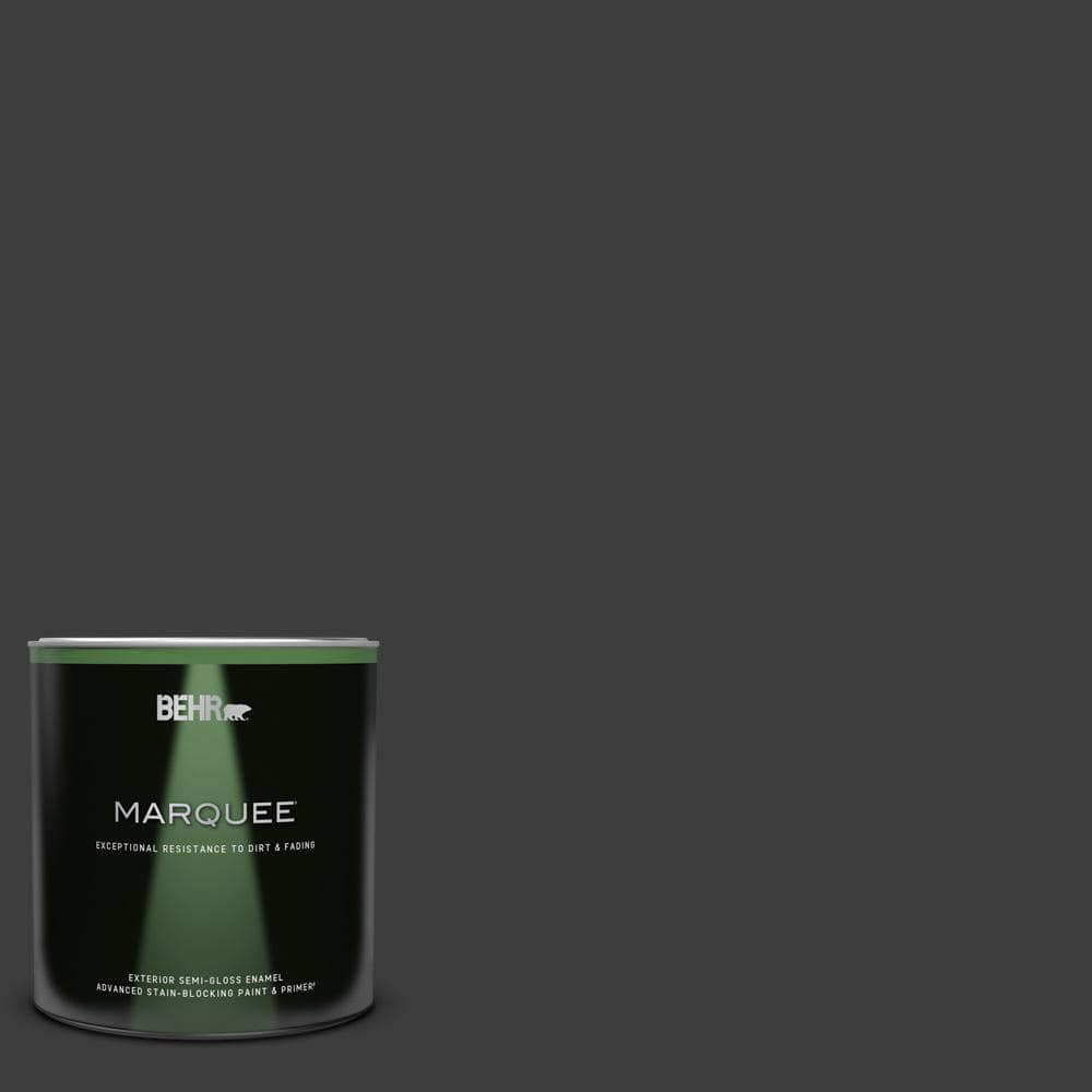 BEHR MARQUEE 1 qt. Black Semi-Gloss Enamel Exterior Paint & Primer