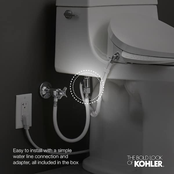Kohler Puretide Non Electric Bidet Seat For Elongated Toilets In White K 5724 0 The Home Depot - Kohler Toilet Seat Manual