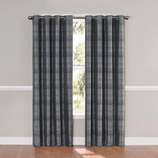 Eclipse Bellagio Blackout Storm Blue Curtain Panel, 63 in. Length