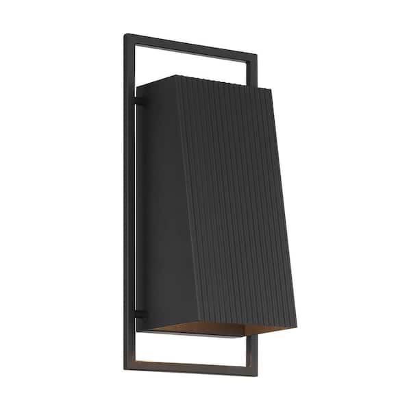 Pine Hills Black Dark Sky 1-Light Outdoor Line Voltage Hardwired Porch Light Wall Sconce with No Bulb Included