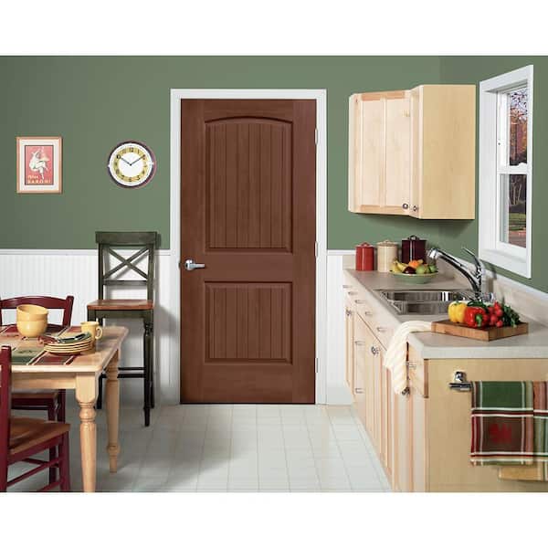 32 in. x 80 in. Santa Fe Milk Chocolate Stain Right-Hand Molded Composite Single Prehung Interior Door